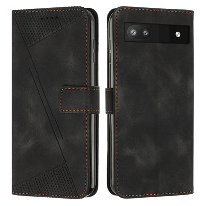 Google Pixel 7a Dream Triangle Leather Wallet Phone Case with Lanyard, Card Slot, Cash Compartment, Foldable Kickstand, Shockproof PU TPU Protective Cover