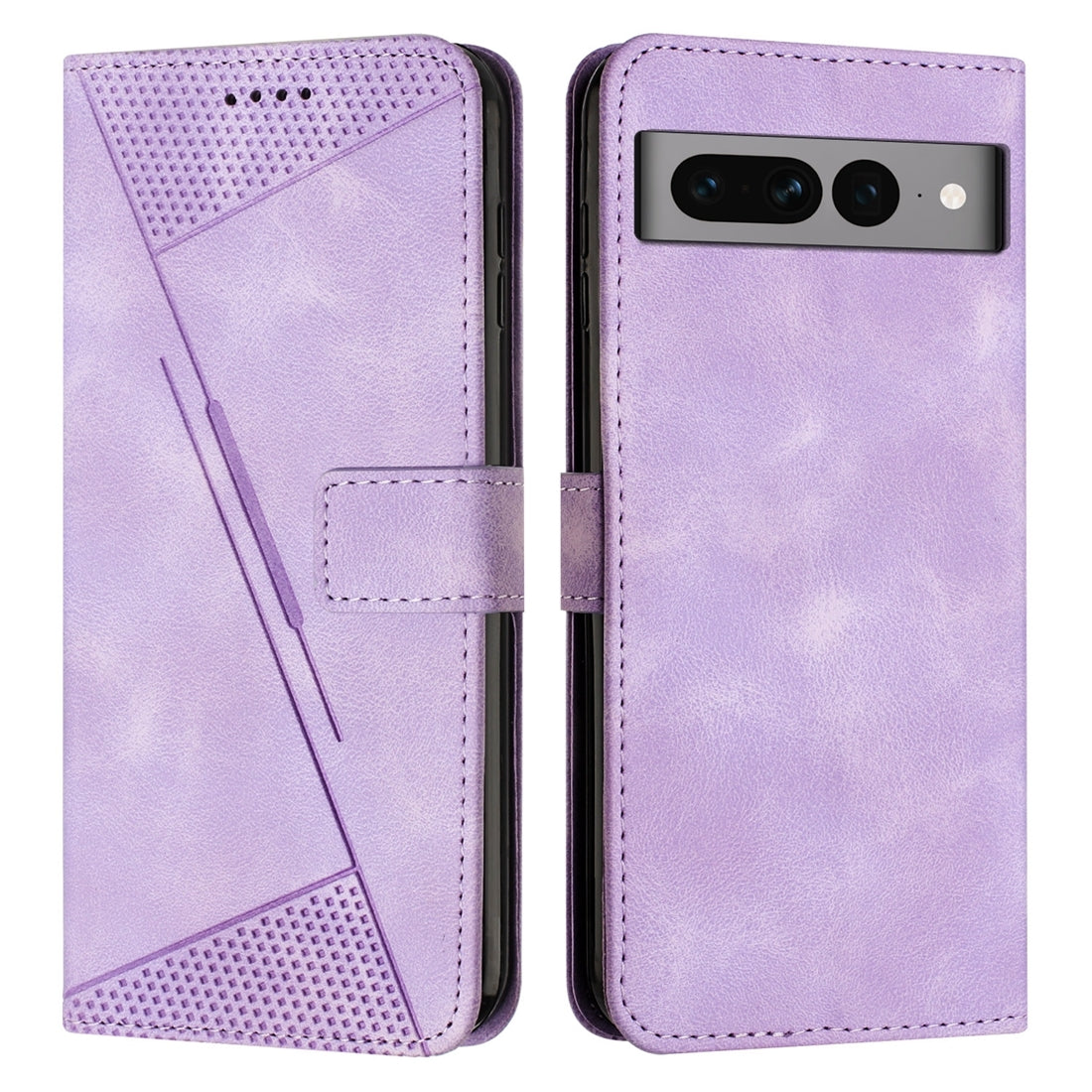 Google Pixel 7 Pro Dream Triangle Leather Wallet Phone Case with Lanyard, Card Slot, Cash Compartment, Foldable Kickstand, Shockproof PU TPU Protective Cover