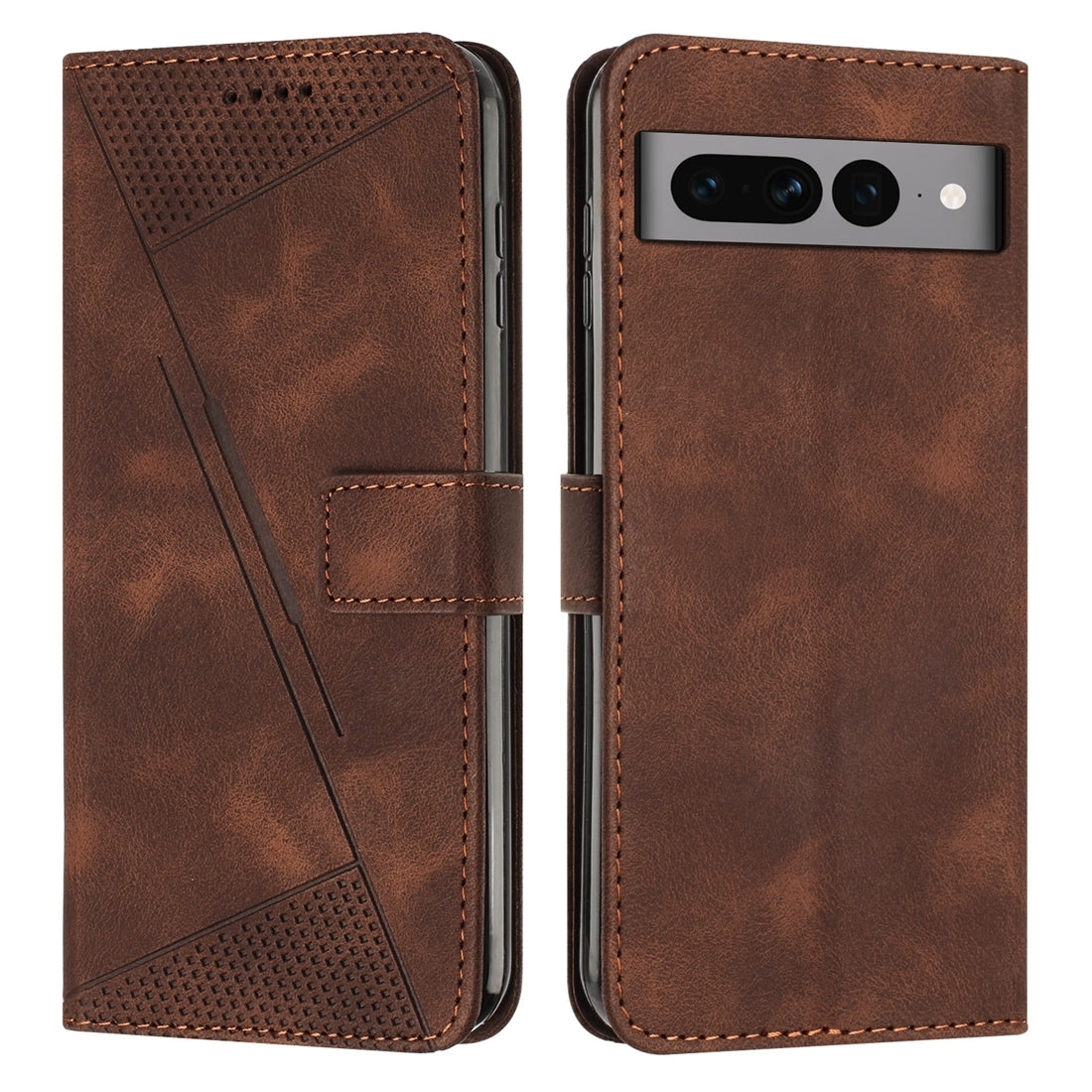 Google Pixel 7 Pro Dream Triangle Leather Wallet Phone Case with Lanyard, Card Slot, Cash Compartment, Foldable Kickstand, Shockproof PU TPU Protective Cover