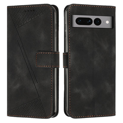 Google Pixel 7 Pro Dream Triangle Leather Wallet Phone Case with Lanyard, Card Slot, Cash Compartment, Foldable Kickstand, Shockproof PU TPU Protective Cover