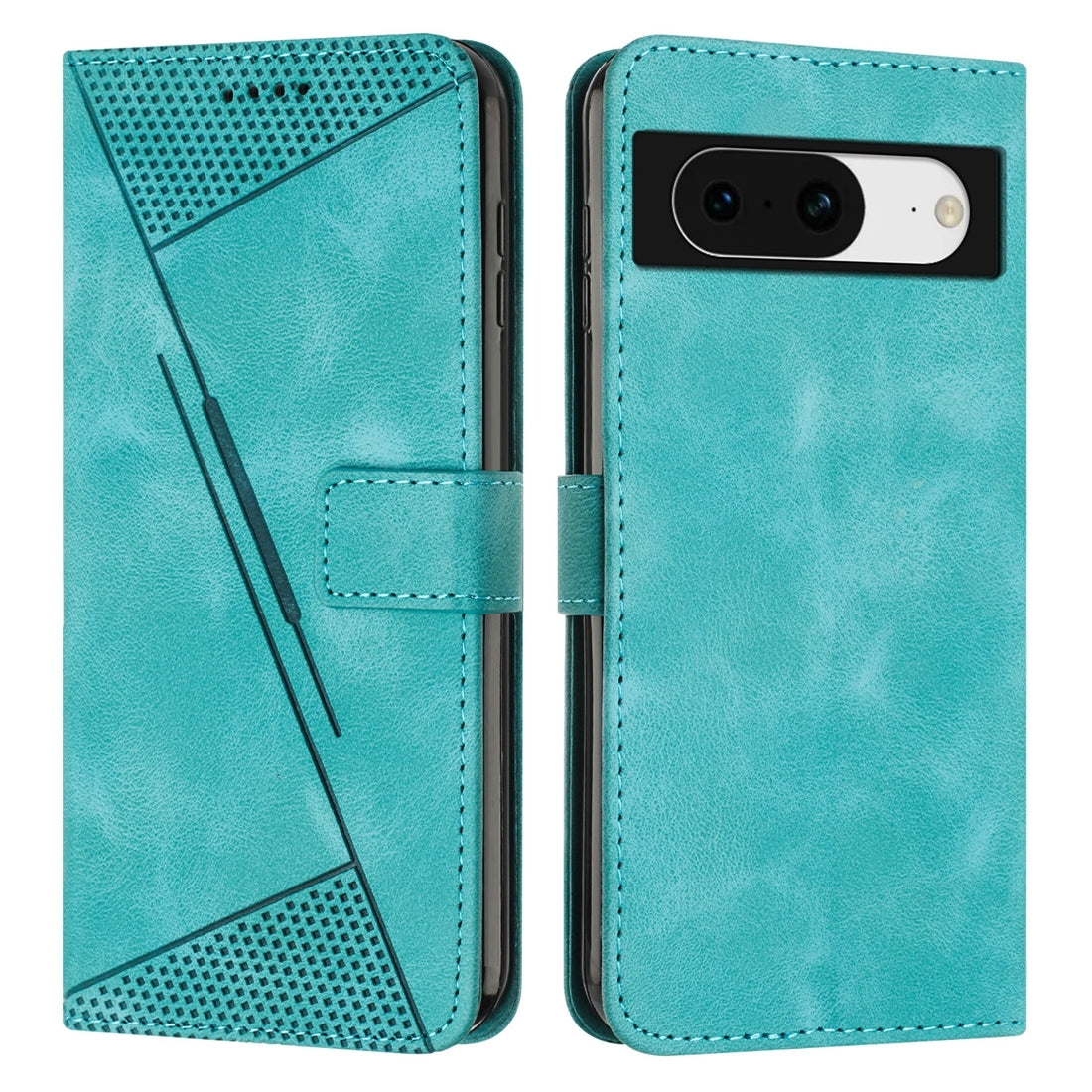 Google Pixel 8 Dream Triangle Leather Wallet Phone Case with Lanyard, Card Slot, Cash Compartment, Foldable Kickstand, Shockproof PU TPU Protective Cover