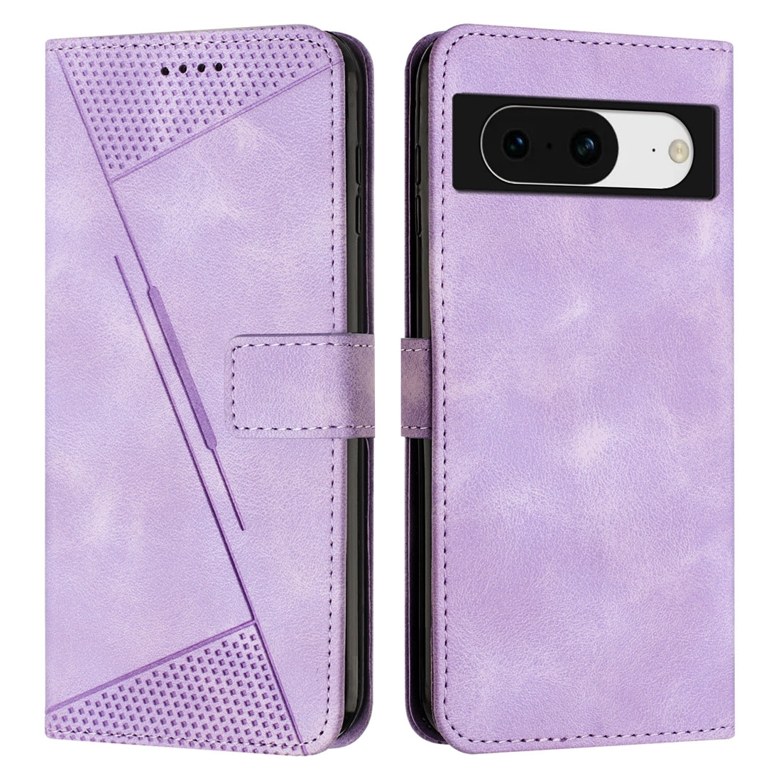 Google Pixel 8 Dream Triangle Leather Wallet Phone Case with Lanyard, Card Slot, Cash Compartment, Foldable Kickstand, Shockproof PU TPU Protective Cover