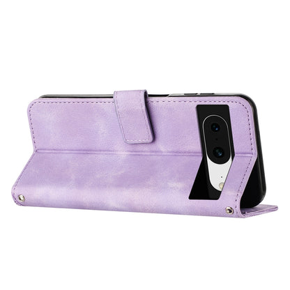 Google Pixel 8 Dream Triangle Leather Wallet Phone Case with Lanyard, Card Slot, Cash Compartment, Foldable Kickstand, Shockproof PU TPU Protective Cover