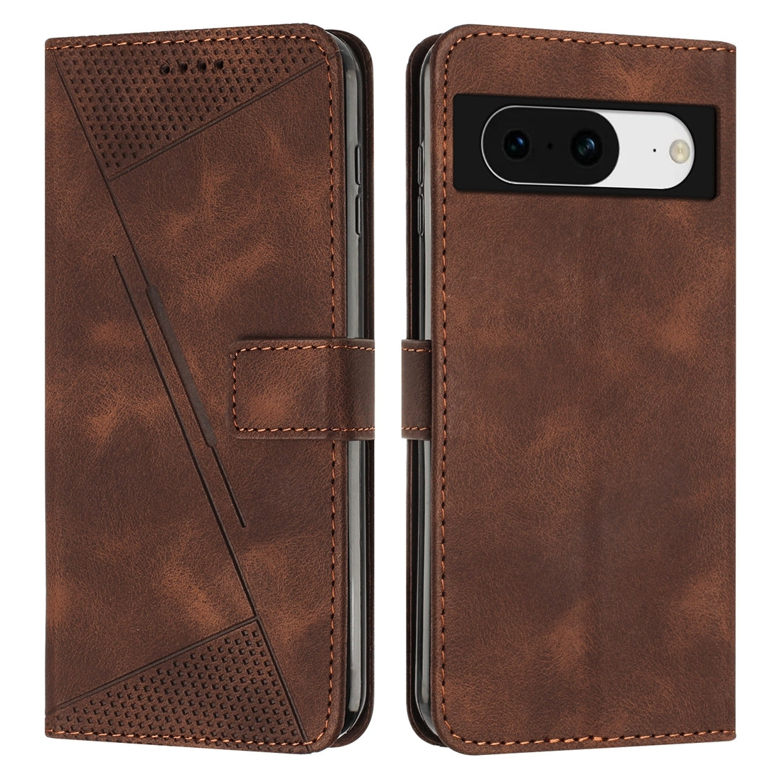 Google Pixel 8 Dream Triangle Leather Wallet Phone Case with Lanyard, Card Slot, Cash Compartment, Foldable Kickstand, Shockproof PU TPU Protective Cover