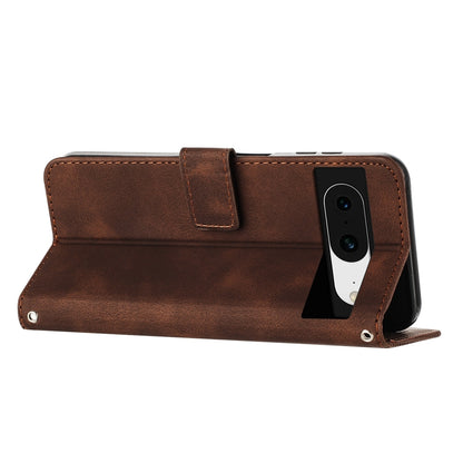 Google Pixel 8 Dream Triangle Leather Wallet Phone Case with Lanyard, Card Slot, Cash Compartment, Foldable Kickstand, Shockproof PU TPU Protective Cover
