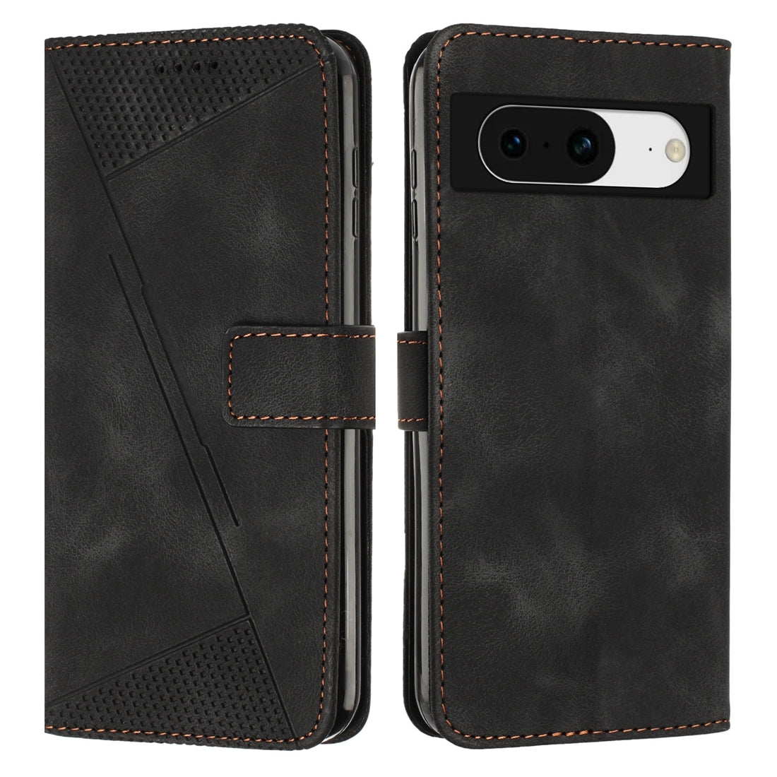 Google Pixel 8 Dream Triangle Leather Wallet Phone Case with Lanyard, Card Slot, Cash Compartment, Foldable Kickstand, Shockproof PU TPU Protective Cover