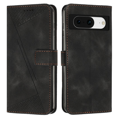 Google Pixel 8 Dream Triangle Leather Wallet Phone Case with Lanyard, Card Slot, Cash Compartment, Foldable Kickstand, Shockproof PU TPU Protective Cover