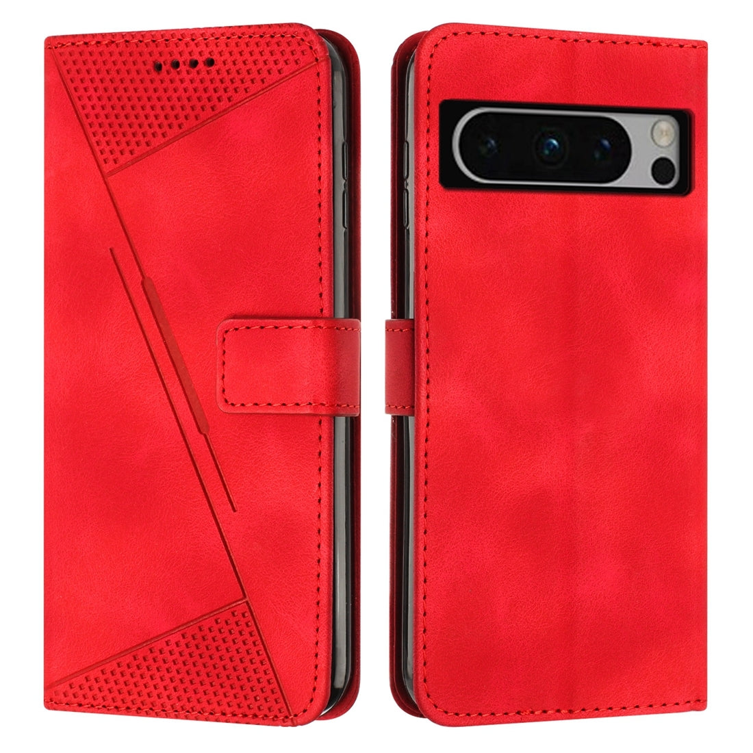 Google Pixel 8 Pro Dream Triangle Leather Wallet Phone Case with Lanyard, Card Slot, Cash Compartment, Foldable Kickstand, Shockproof PU TPU Protective Cover