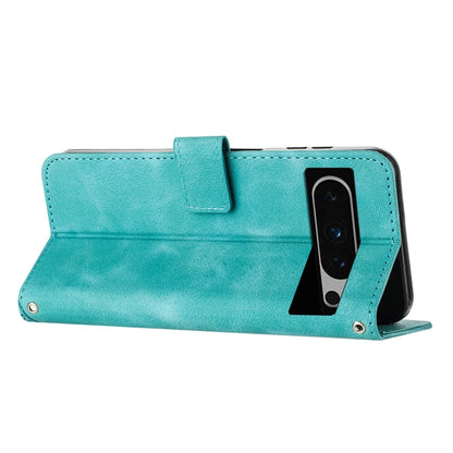 Google Pixel 8 Pro Dream Triangle Leather Wallet Phone Case with Lanyard, Card Slot, Cash Compartment, Foldable Kickstand, Shockproof PU TPU Protective Cover