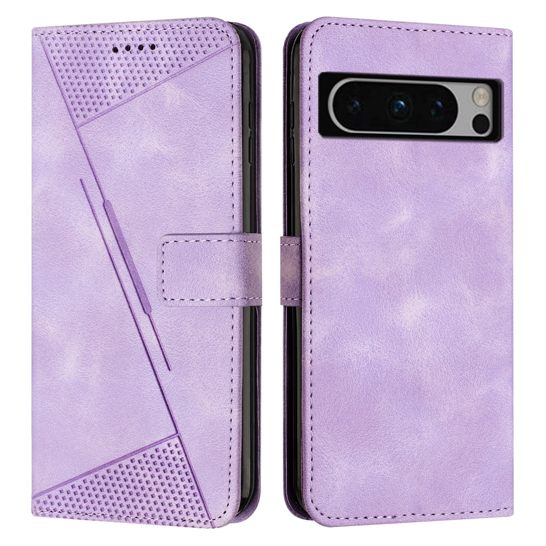 Google Pixel 8 Pro Dream Triangle Leather Wallet Phone Case with Lanyard, Card Slot, Cash Compartment, Foldable Kickstand, Shockproof PU TPU Protective Cover