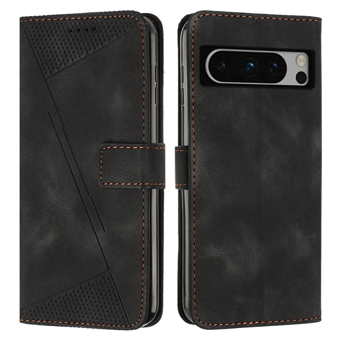 Google Pixel 8 Pro Dream Triangle Leather Wallet Phone Case with Lanyard, Card Slot, Cash Compartment, Foldable Kickstand, Shockproof PU TPU Protective Cover