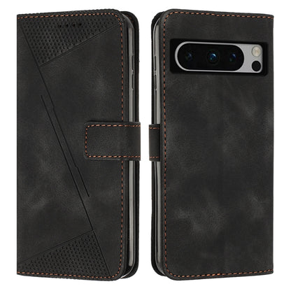 Google Pixel 8 Pro Dream Triangle Leather Wallet Phone Case with Lanyard, Card Slot, Cash Compartment, Foldable Kickstand, Shockproof PU TPU Protective Cover