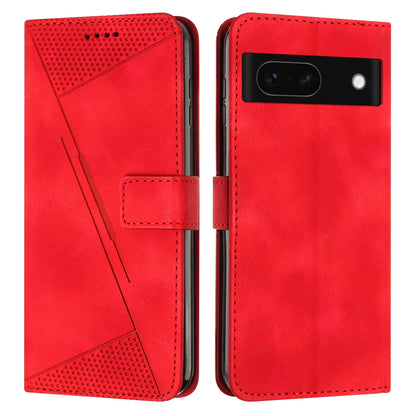 Google Pixel 8a Dream Triangle Leather Wallet Phone Case with Lanyard, Card Slot, Cash Compartment, Foldable Kickstand, Shockproof PU TPU Protective Cover