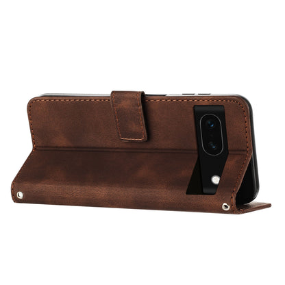 Google Pixel 8a Dream Triangle Leather Wallet Phone Case with Lanyard, Card Slot, Cash Compartment, Foldable Kickstand, Shockproof PU TPU Protective Cover