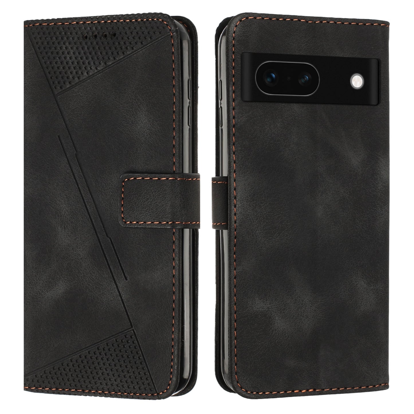 Google Pixel 8a Dream Triangle Leather Wallet Phone Case with Lanyard, Card Slot, Cash Compartment, Foldable Kickstand, Shockproof PU TPU Protective Cover