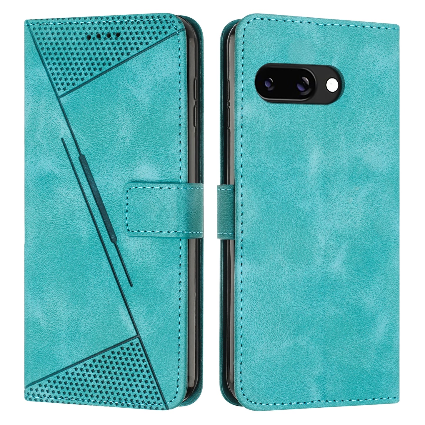 Google Pixel 9a Dream Triangle Leather Wallet Phone Case with Lanyard, Card Slot, Cash Compartment, Foldable Kickstand, Shockproof PU TPU Protective Cover