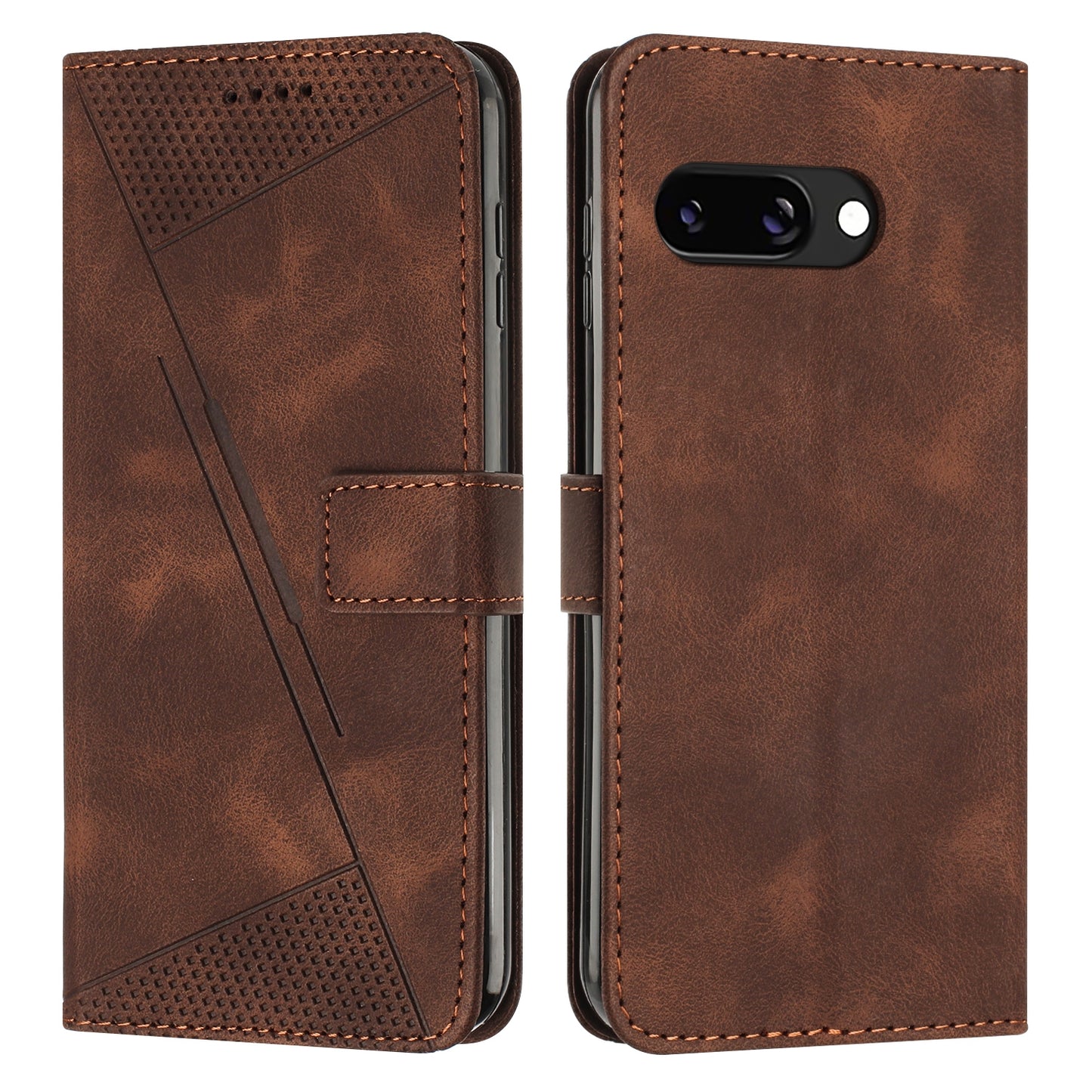 Google Pixel 9a Dream Triangle Leather Wallet Phone Case with Lanyard, Card Slot, Cash Compartment, Foldable Kickstand, Shockproof PU TPU Protective Cover