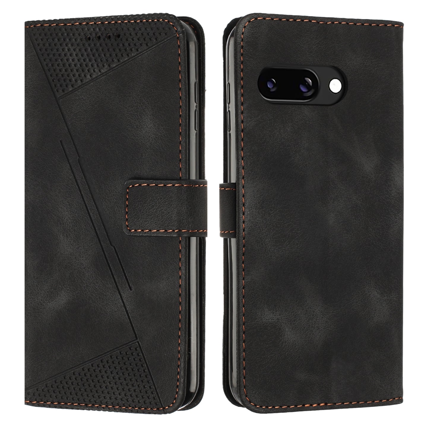 Google Pixel 9a Dream Triangle Leather Wallet Phone Case with Lanyard, Card Slot, Cash Compartment, Foldable Kickstand, Shockproof PU TPU Protective Cover