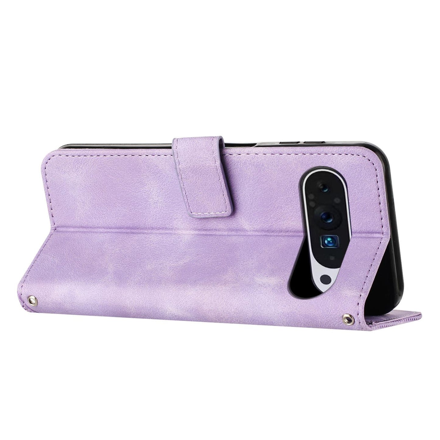 Google Pixel 10 Pro Dream Triangle Leather Wallet Phone Case with Lanyard, Card Slot, Cash Compartment, Foldable Kickstand, Shockproof PU TPU Protective Cover
