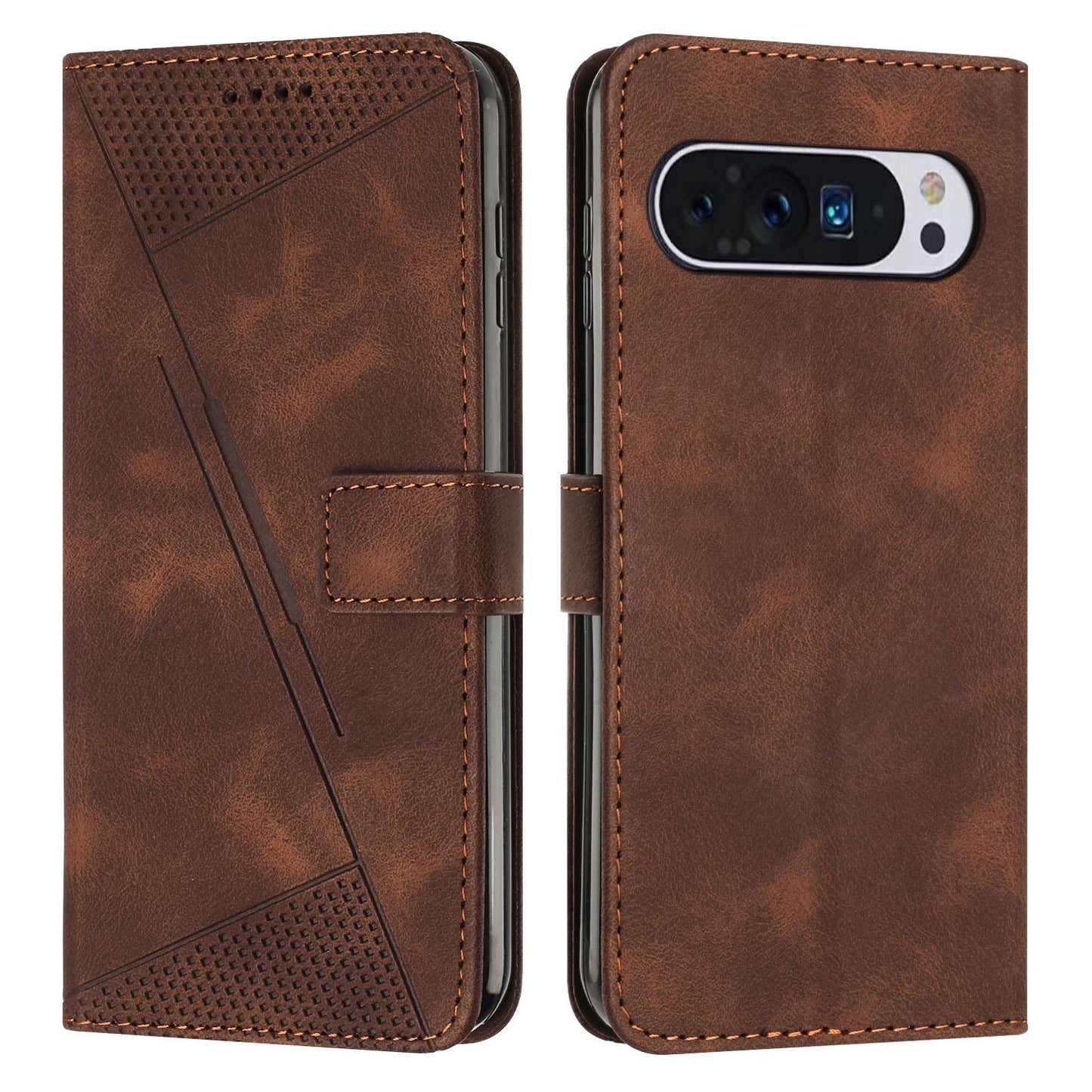 Google Pixel 10 Dream Triangle Leather Wallet Phone Case with Lanyard, Card Slot, Cash Compartment, Foldable Kickstand, Shockproof PU TPU Protective Cover