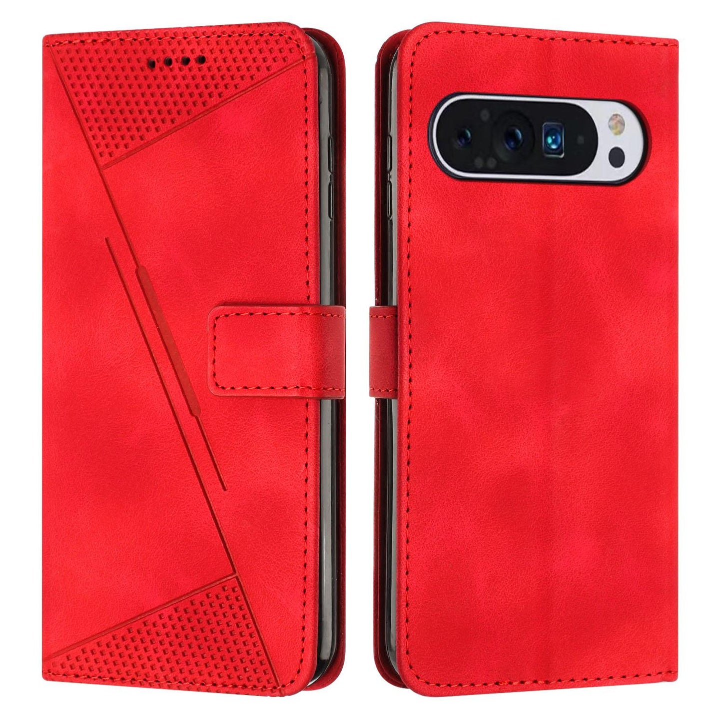 Google Pixel 10 Pro XL Dream Triangle Leather Wallet Phone Case with Lanyard, Card Slot, Cash Compartment, Foldable Kickstand, Shockproof PU TPU Protective Cover