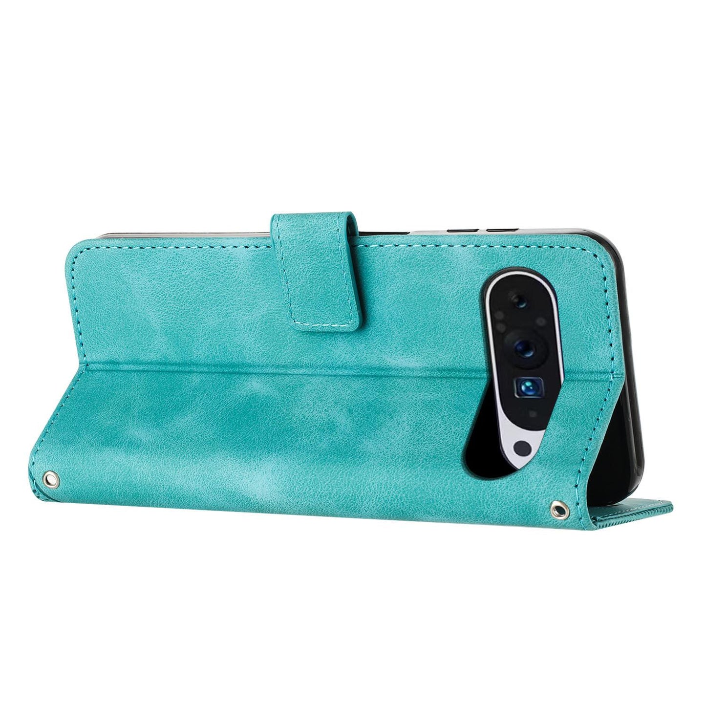 Google Pixel 10 Pro XL Dream Triangle Leather Wallet Phone Case with Lanyard, Card Slot, Cash Compartment, Foldable Kickstand, Shockproof PU TPU Protective Cover