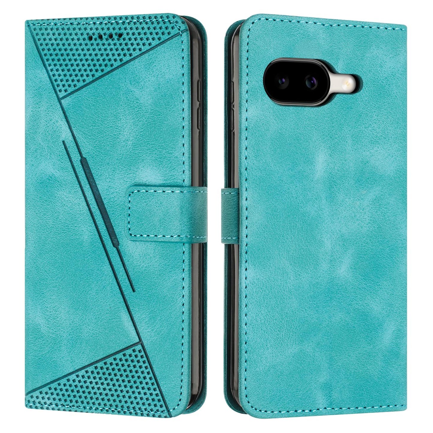 Google Pixel 10a Dream Triangle Leather Wallet Phone Case with Lanyard, Card Slot, Cash Compartment, Foldable Kickstand, Shockproof PU TPU Protective Cover