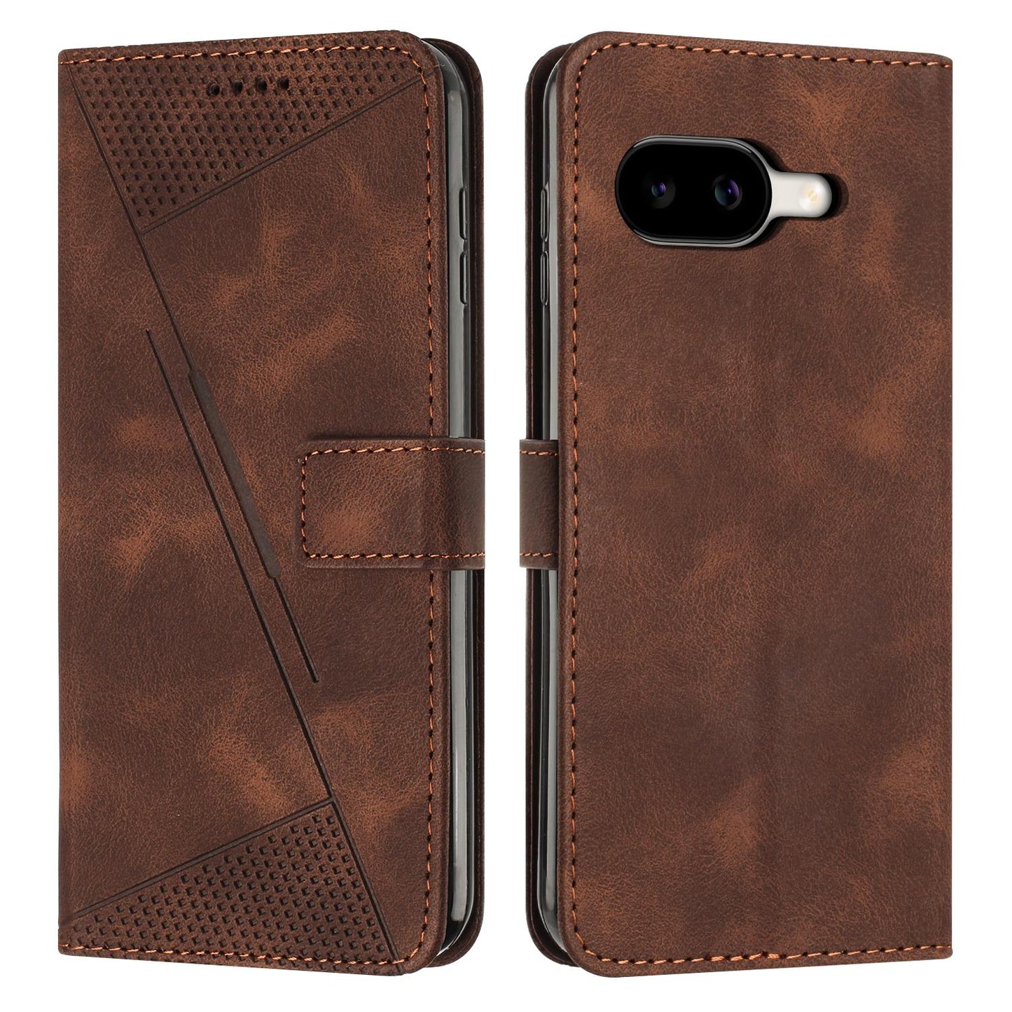 Google Pixel 10a Dream Triangle Leather Wallet Phone Case with Lanyard, Card Slot, Cash Compartment, Foldable Kickstand, Shockproof PU TPU Protective Cover