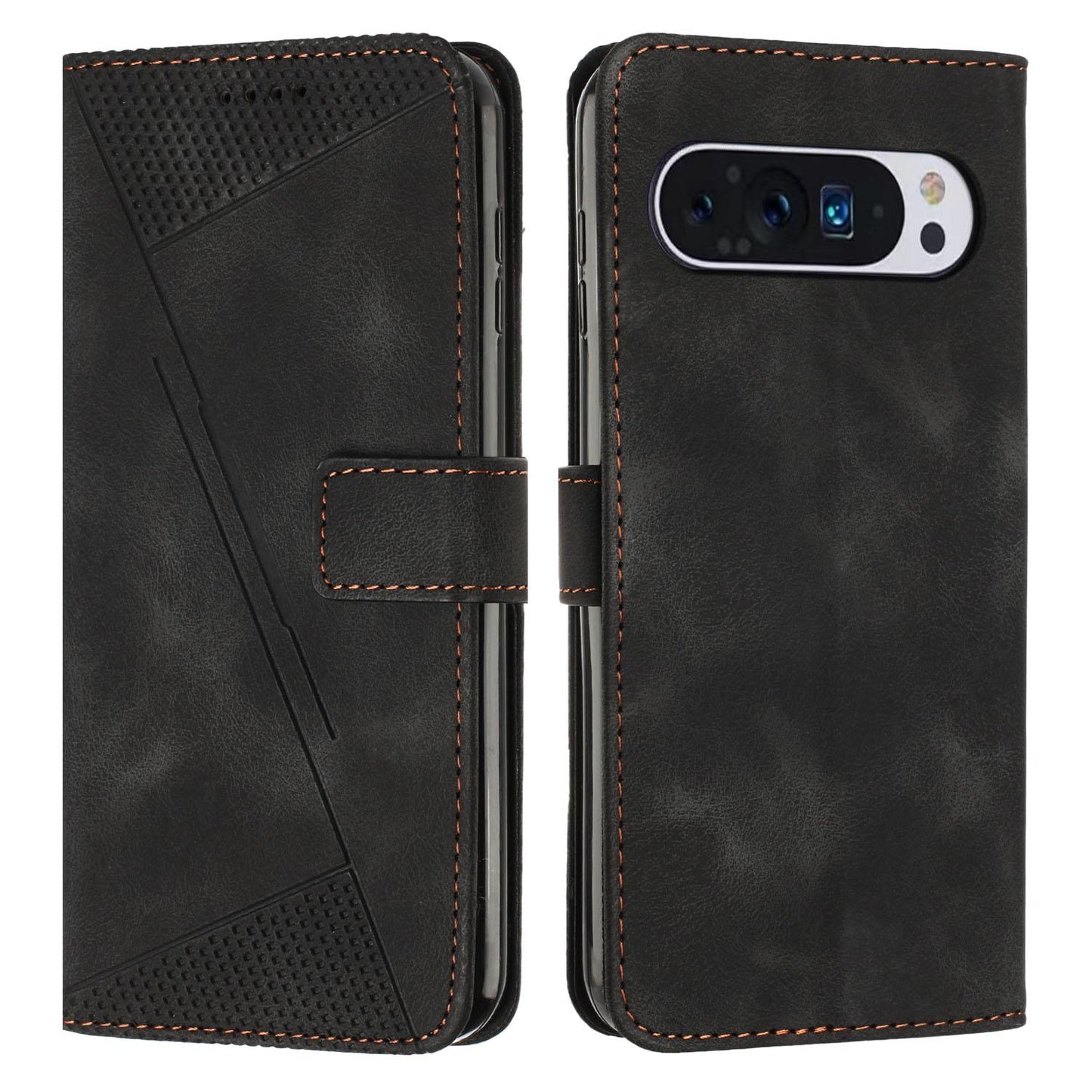 Google Pixel 11 Pro XL Dream Triangle Leather Wallet Phone Case with Lanyard, Card Slot, Cash Compartment, Foldable Kickstand, Shockproof PU TPU Protective Cover