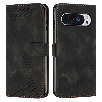 Google Pixel 11 Pro Dream Triangle Leather Wallet Phone Case with Lanyard, Card Slot, Cash Compartment, Foldable Kickstand, Shockproof PU TPU Protective Cover