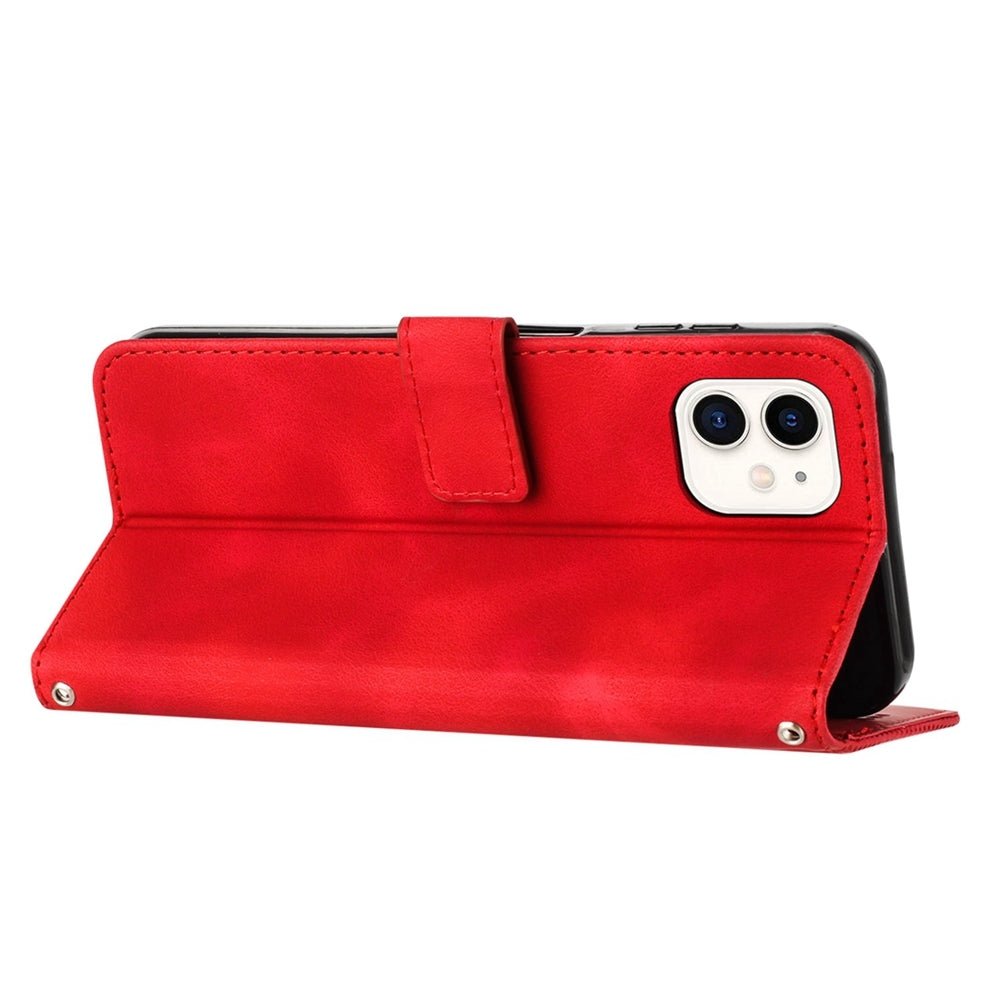 Apple iPhone 11 Dream Triangle Leather Wallet Phone Case with Lanyard, Card Slot, Cash Compartment, Foldable Kickstand, Shockproof PU TPU Protective Cover
