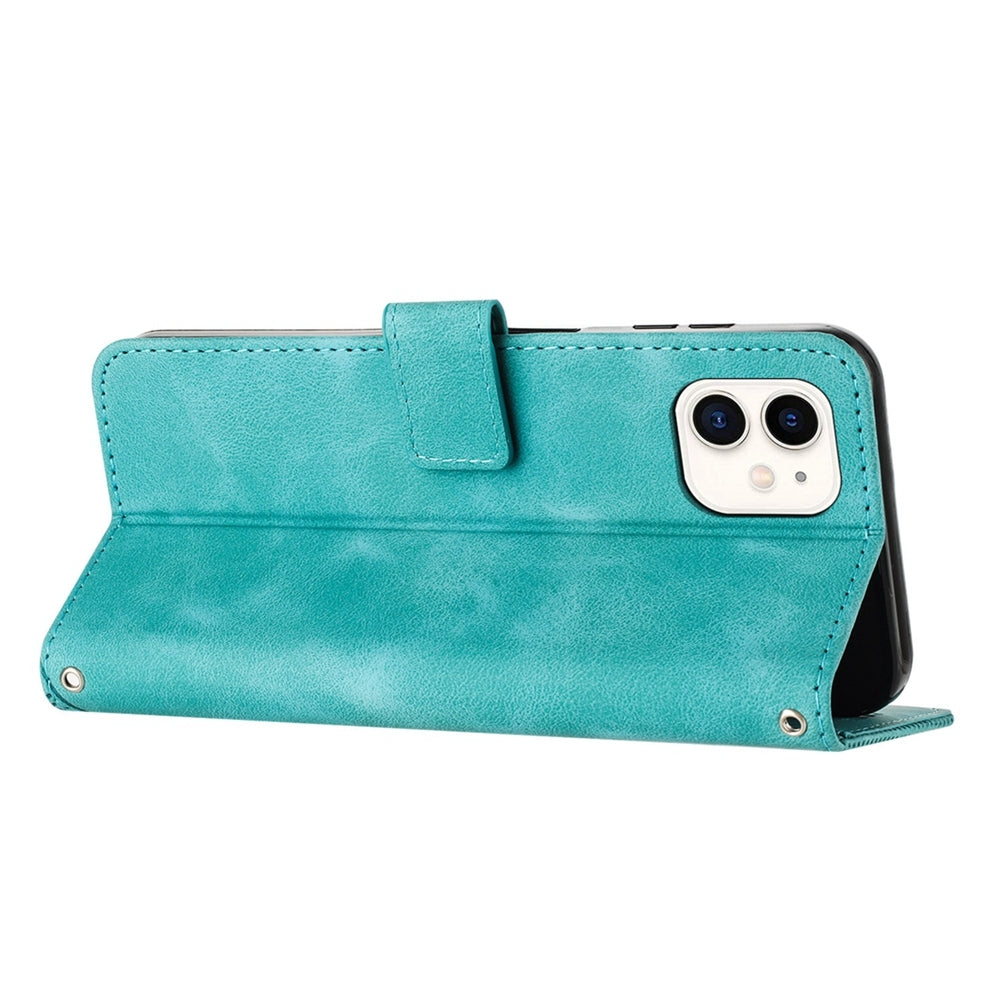 Apple iPhone 11 Dream Triangle Leather Wallet Phone Case with Lanyard, Card Slot, Cash Compartment, Foldable Kickstand, Shockproof PU TPU Protective Cover