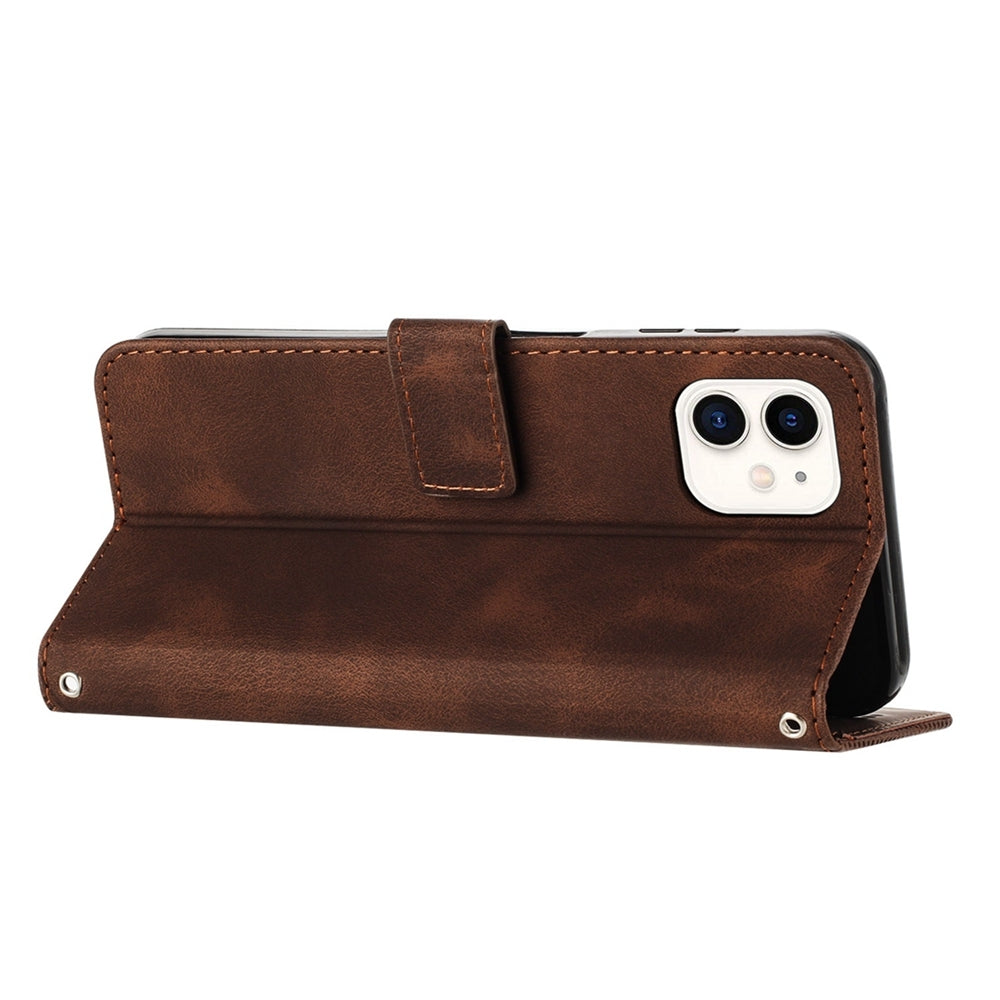 Apple iPhone 11 Dream Triangle Leather Wallet Phone Case with Lanyard, Card Slot, Cash Compartment, Foldable Kickstand, Shockproof PU TPU Protective Cover