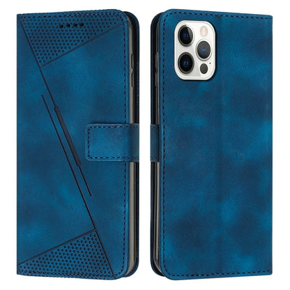 Apple iPhone 12 Dream Triangle Leather Wallet Phone Case with Lanyard, Card Slot, Cash Compartment, Foldable Kickstand, Shockproof PU TPU Protective Cover