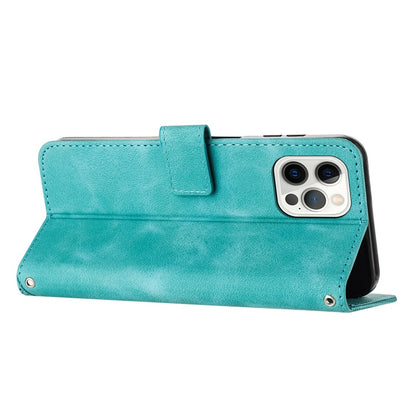 Apple iPhone 12 Pro Max Dream Triangle Leather Wallet Phone Case with Lanyard, Card Slot, Cash Compartment, Foldable Kickstand, Shockproof PU TPU Protective Cover