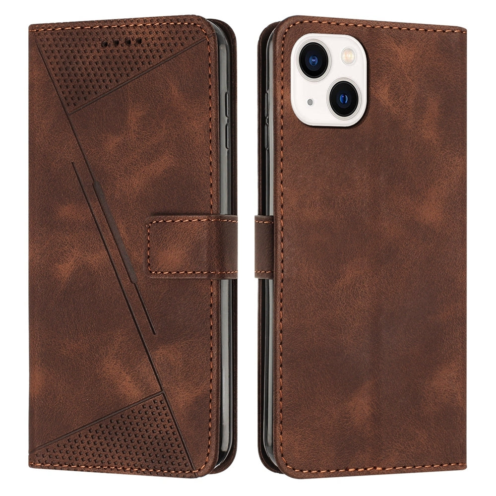 Apple iPhone 14 Plus Dream Triangle Leather Wallet Phone Case with Lanyard, Card Slot, Cash Compartment, Foldable Kickstand, Shockproof PU TPU Protective Cover