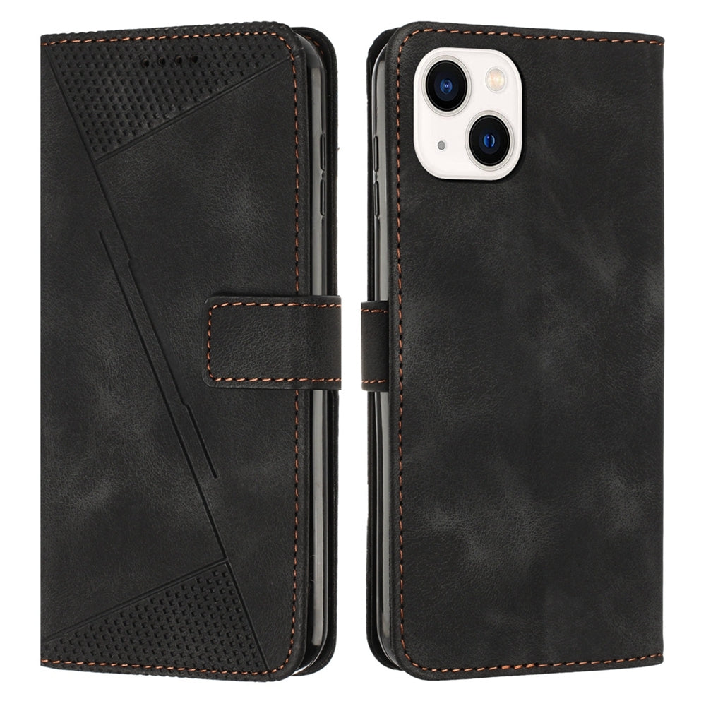 Apple iPhone 14 Plus Dream Triangle Leather Wallet Phone Case with Lanyard, Card Slot, Cash Compartment, Foldable Kickstand, Shockproof PU TPU Protective Cover