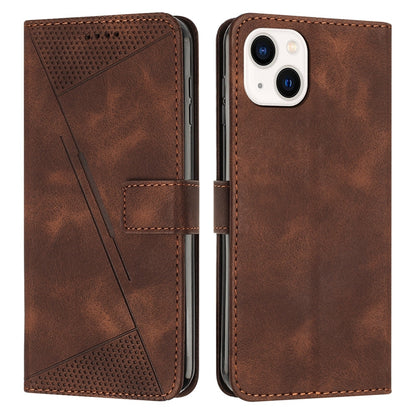 Apple iPhone 15 Dream Triangle Leather Wallet Phone Case with Lanyard, Card Slot, Cash Compartment, Foldable Kickstand, Shockproof PU TPU Protective Cover