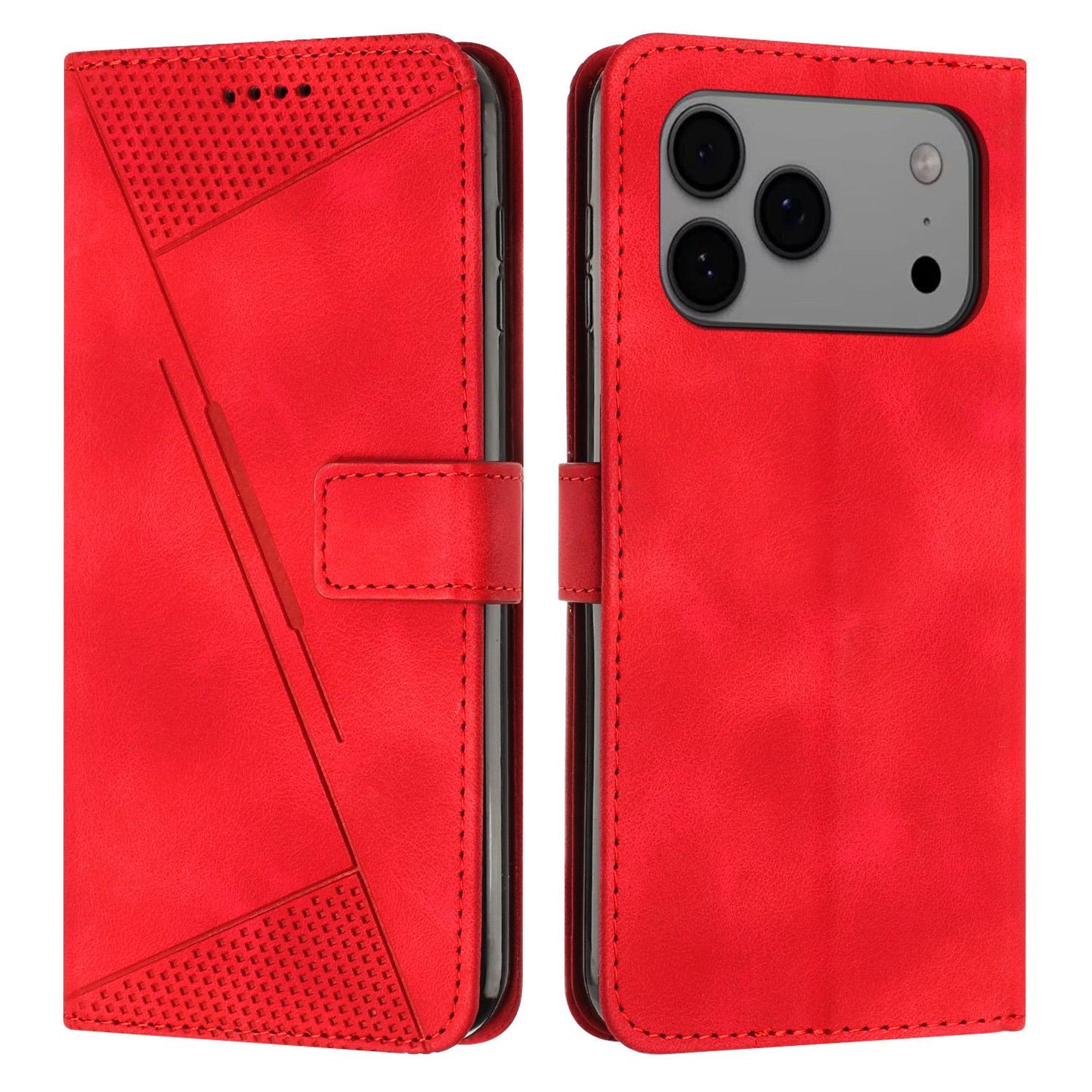 Apple iPhone 17 Pro Max Dream Triangle Leather Wallet Phone Case with Lanyard, Card Slot, Cash Compartment, Foldable Kickstand, Shockproof PU TPU Protective Cover