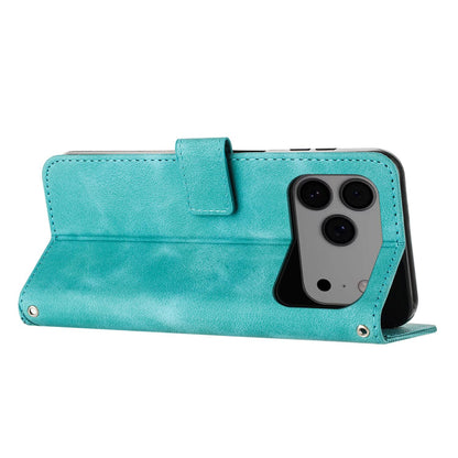 Apple iPhone 17 Pro Max Dream Triangle Leather Wallet Phone Case with Lanyard, Card Slot, Cash Compartment, Foldable Kickstand, Shockproof PU TPU Protective Cover