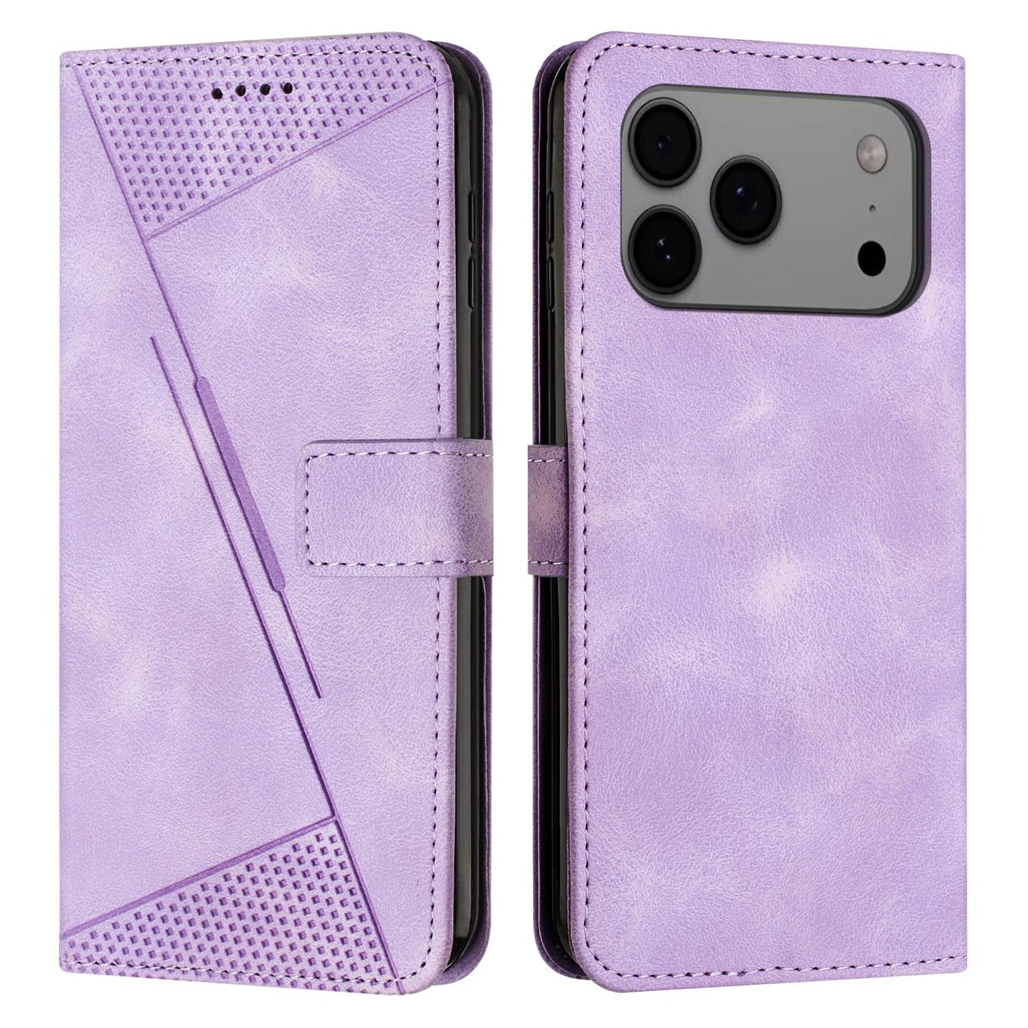 Apple iPhone 17 Pro Max Dream Triangle Leather Wallet Phone Case with Lanyard, Card Slot, Cash Compartment, Foldable Kickstand, Shockproof PU TPU Protective Cover