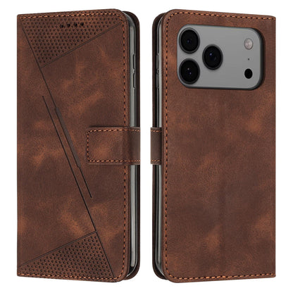 Apple iPhone 17 Pro Max Dream Triangle Leather Wallet Phone Case with Lanyard, Card Slot, Cash Compartment, Foldable Kickstand, Shockproof PU TPU Protective Cover