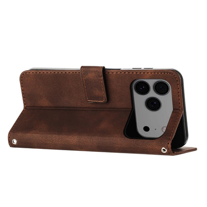 Apple iPhone 17 Pro Max Dream Triangle Leather Wallet Phone Case with Lanyard, Card Slot, Cash Compartment, Foldable Kickstand, Shockproof PU TPU Protective Cover