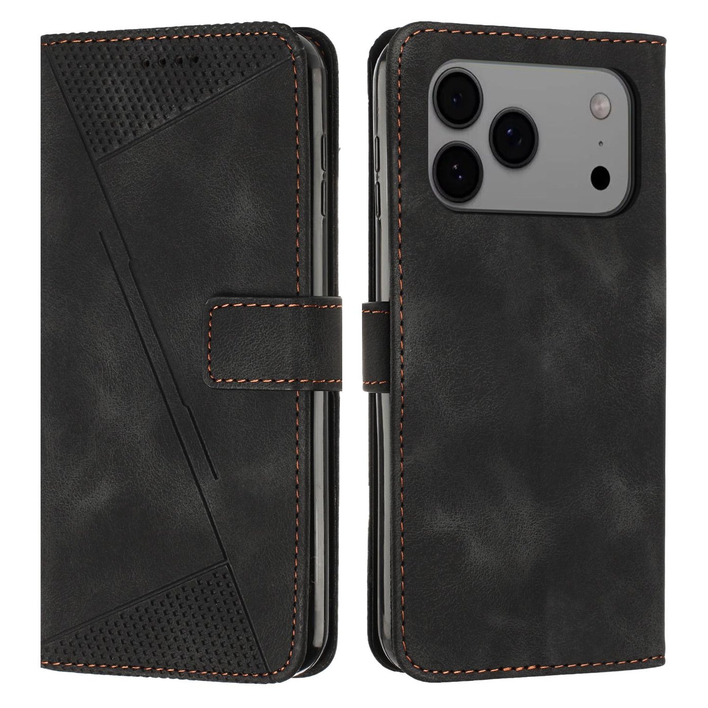 Apple iPhone 17 Pro Max Dream Triangle Leather Wallet Phone Case with Lanyard, Card Slot, Cash Compartment, Foldable Kickstand, Shockproof PU TPU Protective Cover