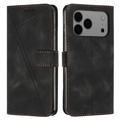 Apple iPhone 17 Pro Max Dream Triangle Leather Wallet Phone Case with Lanyard, Card Slot, Cash Compartment, Foldable Kickstand, Shockproof PU TPU Protective Cover