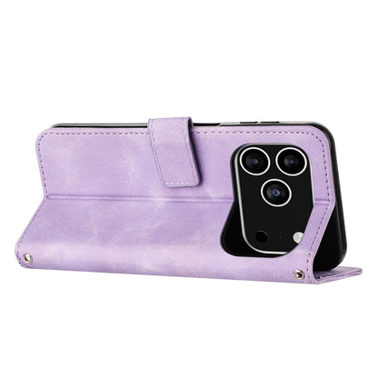 Apple iPhone 17 Pro Dream Triangle Leather Wallet Phone Case with Lanyard, Card Slot, Cash Compartment, Foldable Kickstand, Shockproof PU TPU Protective Cover