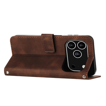 Apple iPhone 17 Pro Dream Triangle Leather Wallet Phone Case with Lanyard, Card Slot, Cash Compartment, Foldable Kickstand, Shockproof PU TPU Protective Cover