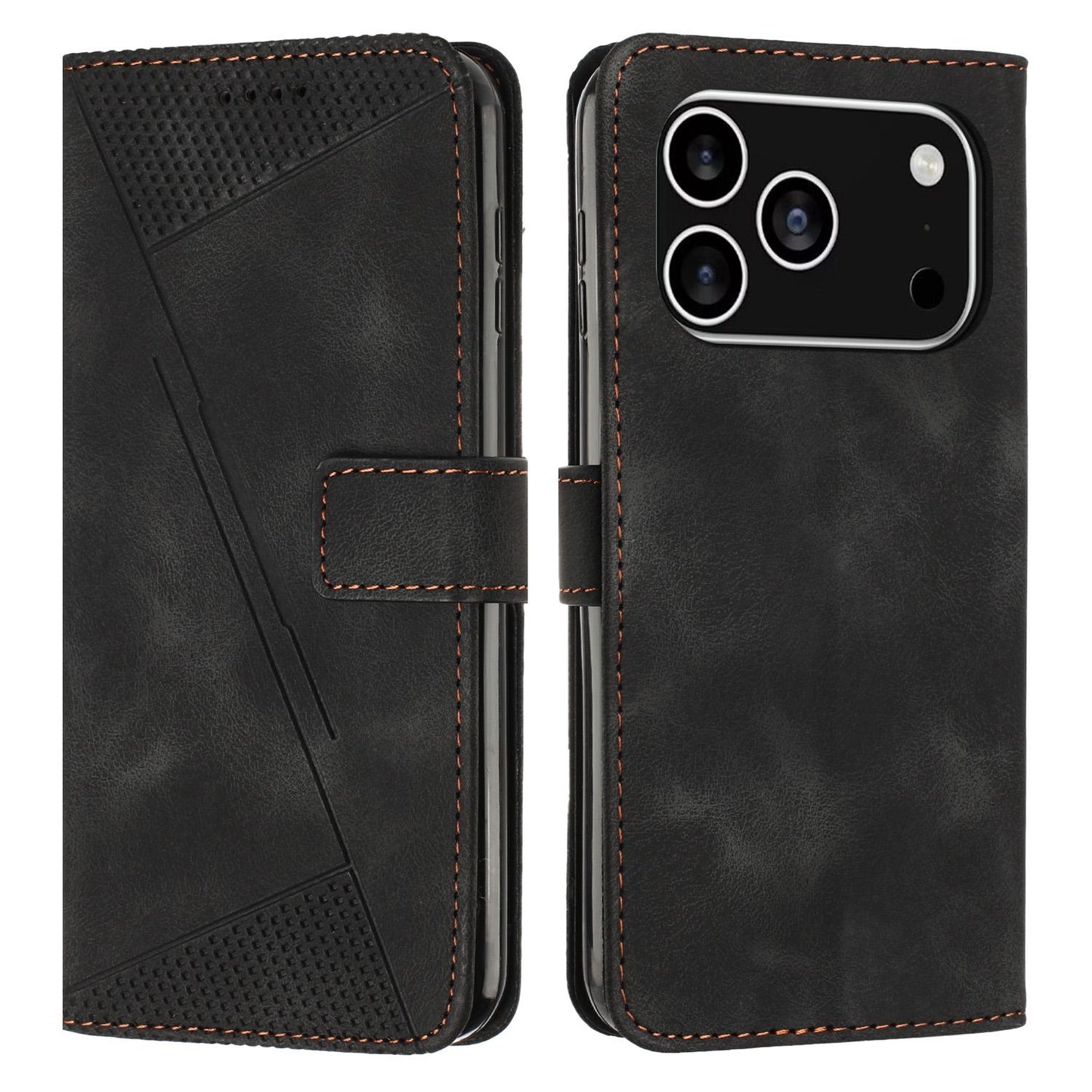 Apple iPhone 17 Pro Dream Triangle Leather Wallet Phone Case with Lanyard, Card Slot, Cash Compartment, Foldable Kickstand, Shockproof PU TPU Protective Cover