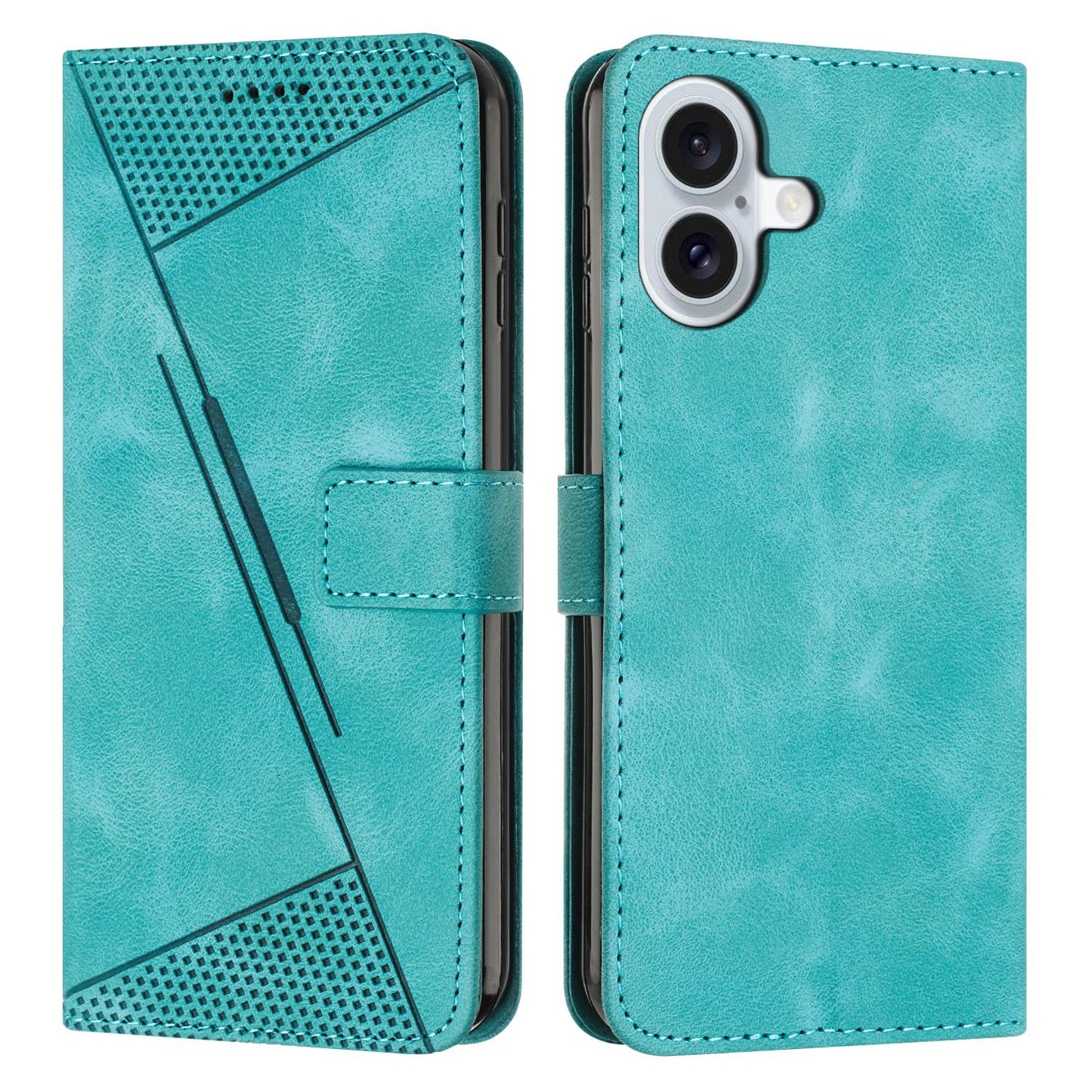 Apple iPhone 17 Dream Triangle Leather Wallet Phone Case with Lanyard, Card Slot, Cash Compartment, Foldable Kickstand, Shockproof PU TPU Protective Cover