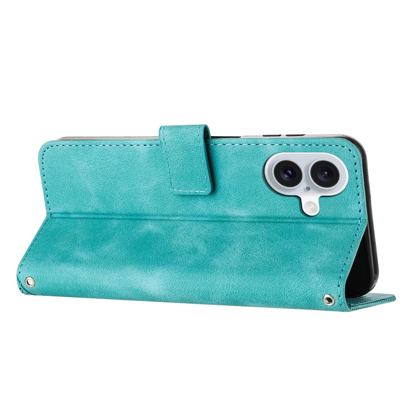 Apple iPhone 17 Dream Triangle Leather Wallet Phone Case with Lanyard, Card Slot, Cash Compartment, Foldable Kickstand, Shockproof PU TPU Protective Cover